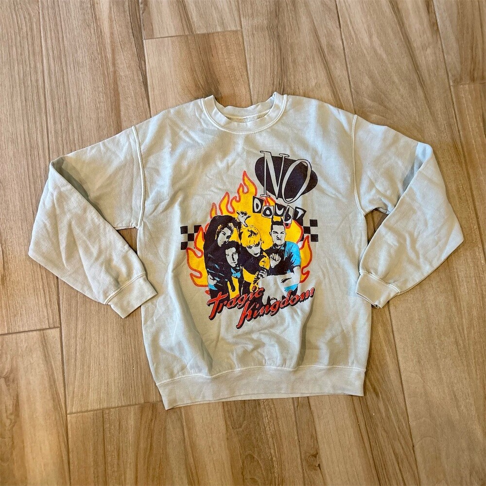 No Doubt Tragic Kingdom Sweatshirt Unisex Size S Beige Graphic Crewneck